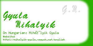 gyula mihalyik business card